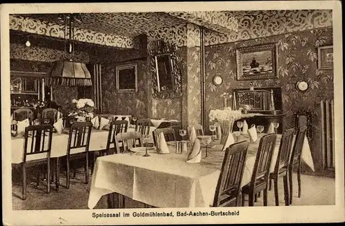 Ak Burtscheid Aachen Nordrhein Westfalen, Goldmühlenbad, Speisesaal