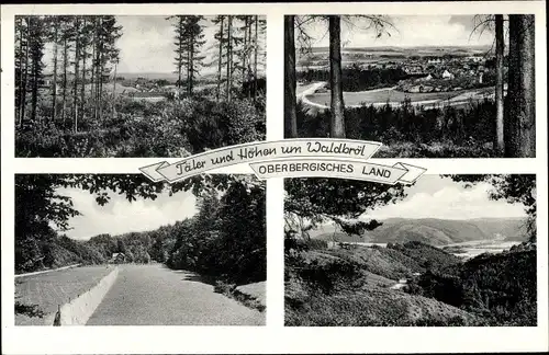 Ak Waldbröl im Oberbergischen Land, Täler und Höhen, Ort