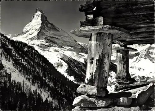 Ak Zermatt Kanton Wallis, Matterhorn, Findeln