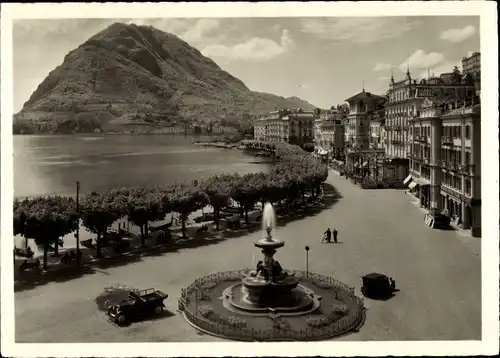 Ak Lugano Kanton Tessin, Monte San Salvatore, Lugano e Quai, Fontana Bossi