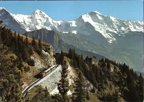 Ak Kanton Bern, Eiger, Mönch, Jungfrau, Schynige Platte, Eisenbahn