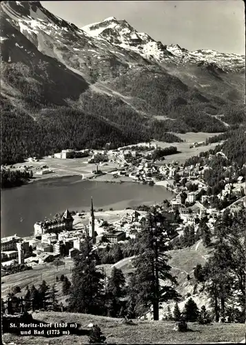 Ak Sankt Moritz Dorf Kanton Graubünden, St. Moritz Bad, Gesamtansicht
