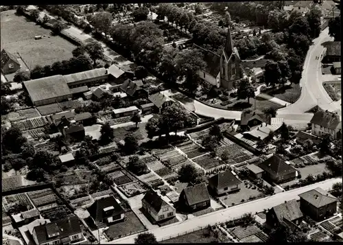 Ak Kropp in Schleswig Holstein, Fliegerbild vom Ort, Kirche, Wohnhäuser