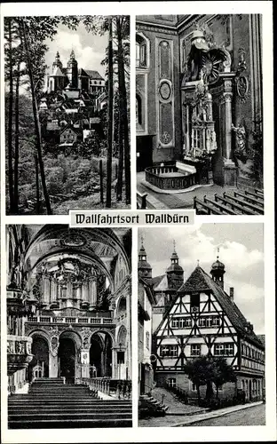 Ak Walldürn im Odenwald, Wallfahrtskirche, Kircheninneres, Fachwerkhaus