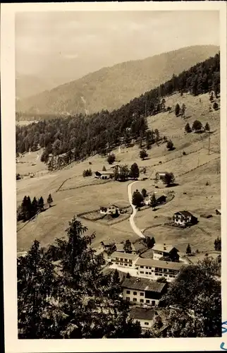 Ak Wallgau Oberbayern, Pax Erholungsheim, Luftbild