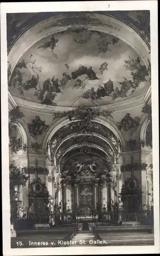 Ak Sankt Gallen Stadt Schweiz, Klosterinneres