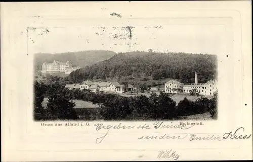 Ak Alland in Niederösterreich, Heilanstalt, Gesamtansicht