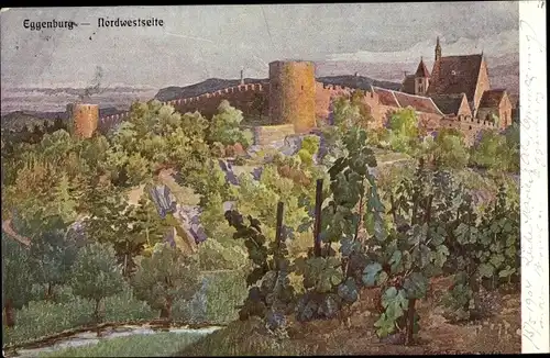 Künstler Ak Eggenburg in Niederösterreich, Schloss, Nordwestseite