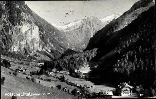 Ak Bad Gastein in Salzburg, Blick ins Kötschachtal mit Hotel Grüner Baum, Berglandschaft, Wald