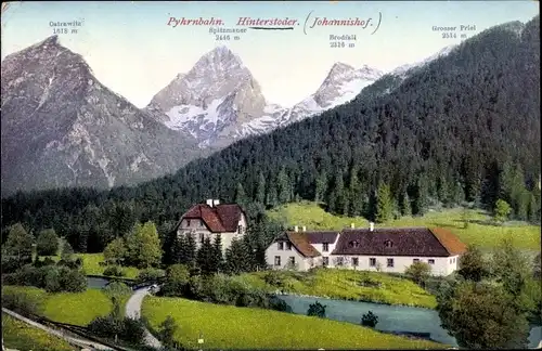 Ak Hinterstoder in Oberösterreich, Gesamtansicht, Johannishof, Ostrawitz, Großer Priel