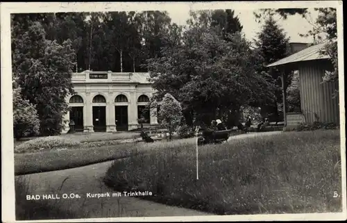 Ak Bad Hall Oberösterreich, Kurpark, Trinkhalle