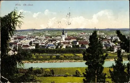Ak Wels in Oberösterreich, Gesamtansicht