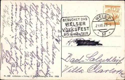 Ak Wels in Oberösterreich, Gesamtansicht