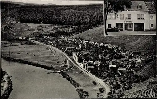 Ak Klüsserath an der Mosel, Fliegeraufnahme vom Ort, Gasthof