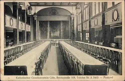 Ak Köln am Rhein, Katholischer Gesellenverein, Breitestr. 108, Festsaal