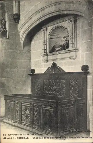 Ak Bouzillé Maine et Loire, Chapelle de la Bourgonnière, Stalles de l'Oratoire