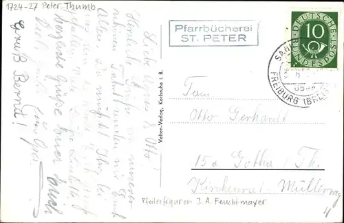 Ak St Peter im Hochschwarzwald, Inneres der Klosterkirche, Foto Rolf Kellner Nr. 6205