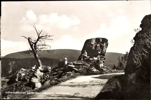 Ak Lautenbach Gernsbach im Murgtal Schwarzwald, Lochfelsen