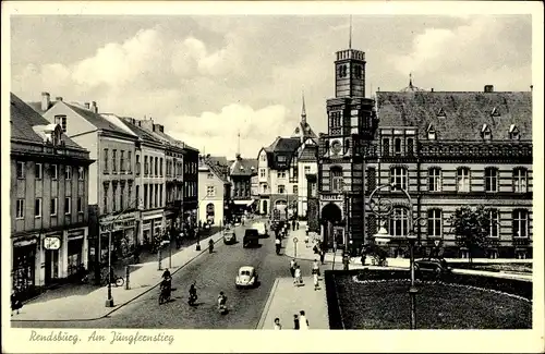 Ak Rendsburg in Schleswig Holstein, Am Jungfernstieg