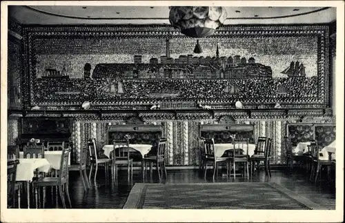 Ak Nordseebad Büsum, Kurhotel Schloss am Meer, neuer Muschelsaal Helgoland