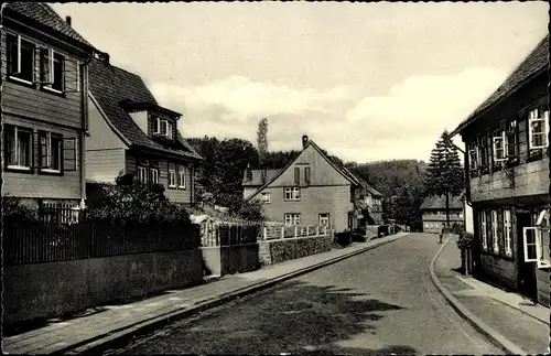 Ak Altenau Clausthal Zellerfeld im Oberharz, Blick in die Bergstraße
