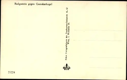 Ak Bad Gastein Badgastein in Salzburg, Ort gegen Gamskarkogel