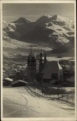 Ak Kitzbühel in Tirol, Winterpanorama, Tristkogel, Gamshag, Schütz