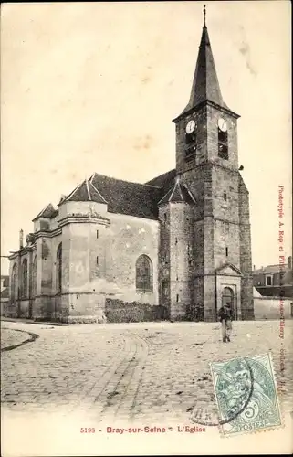 Ak Bray sur Seine Seine et Marne, L'Eglise