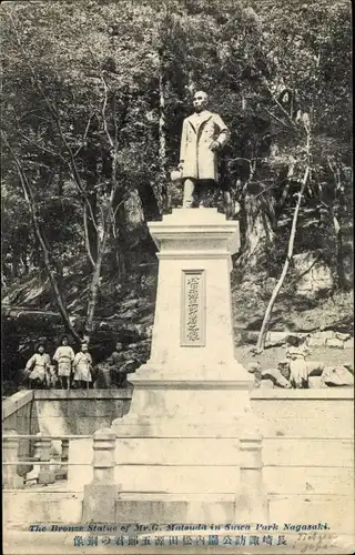 Ak Nagasaki Präfektur Nagasaki Japan, The Bronze Statue of Mr. G. Matsuda