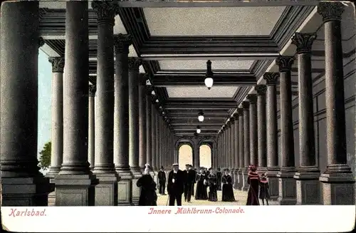 Ak Karlovy Vary Karlsbad Stadt, Innere Mühlbrunn-Colonade