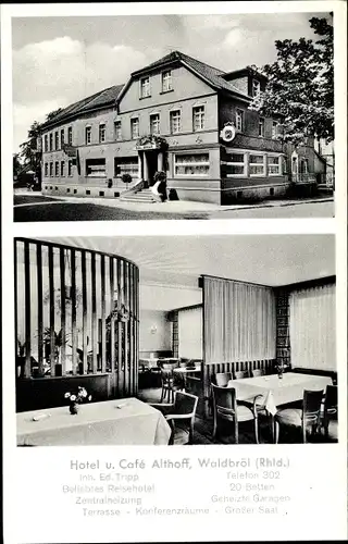 Ak Waldbröl Nordrhein Westfalen, Hotel und Cafe Althoff, Innenansicht