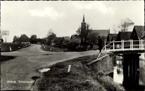 Ak Ursem Nordholland Niederlande, Schermerdijk