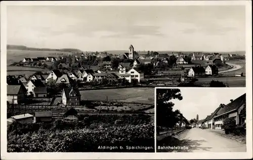 Ak Aldingen in Baden Württemberg, Gesamtansicht, Bahnhofstraße