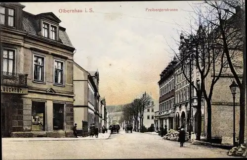 Ak Olbernhau im Erzgebirge, Freiberger Straße