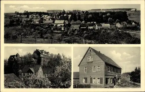 Ak Friedewald Westerwald, Gesamtansicht, Gasthof Pension Jung