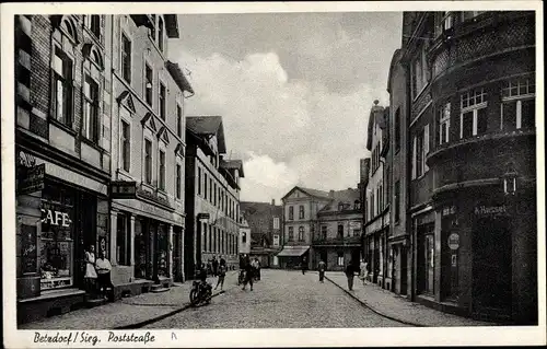 Ak Betzdorf an der Sieg, Poststraße, Café