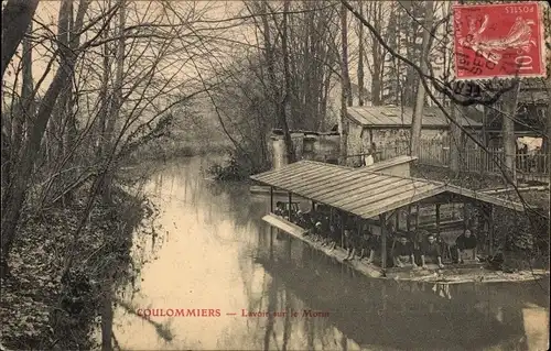 Ak Coulommiers Seine et Marne, Lavoir sur le Morin