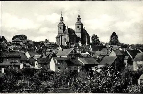 Ak Walldürn im Odenwald, Teilansicht mit Kirche