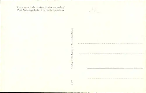 Ak Weiler Sinsheim in Baden, Buchenauerhof, Caritas Kinderheim