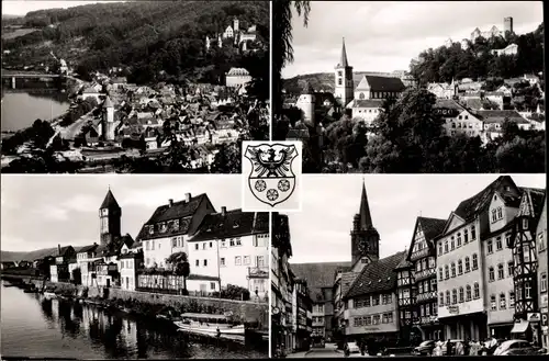 Ak Wertheim am Main, Gesamtansicht, Main, Kirche, Ort