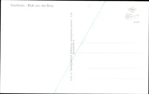 Ak Wertheim am Main, Ort von der Burg aus gesehen