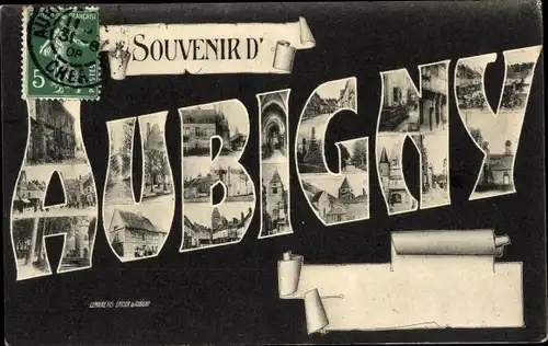 Buchstaben Ak Aubigny Calvados, Ortsansichten, Souvenir