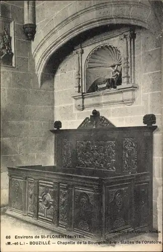 Ak Bouzillé Maine et Loire, Chapelle de la Bourgonnière, Stalles de l'Oratoire