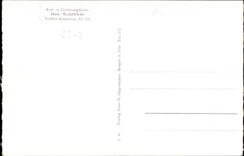Ak Kronberg im Taunus, Haus Waldfriede, Kur- und Genesungsheim