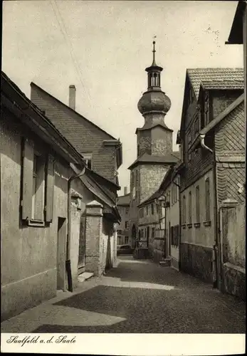 Ak Saalfeld an der Saale Thüringen, Ortspartie