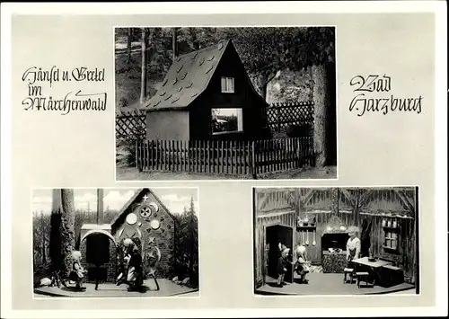 Ak Bad Harzburg am Harz, Hänsel und Gretel im Märchenwald