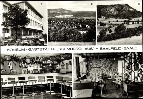 Ak Saalfeld an der Saale Thüringen, Konsum-Gaststätte Kulmberghaus, Gnomenbar, Finkenstube