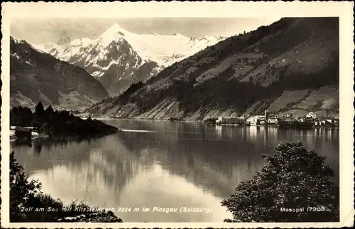 Ak Zell am See in Salzburg, Panorama mit Kitzsteinhorn, Pinzgau