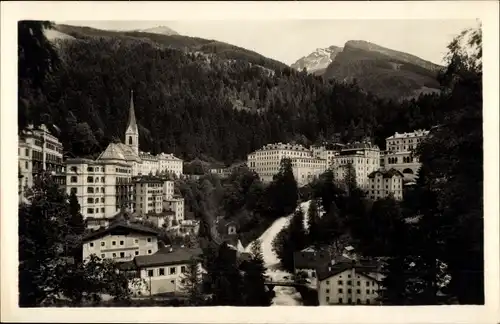 Ak Bad Gastein Badgastein in Salzburg, Ort von der Villa Solitude gesehen