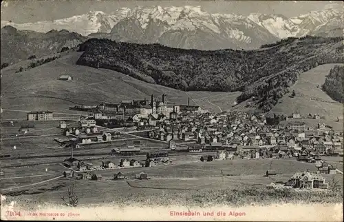 Ak Einsiedeln Kanton Schwyz Schweiz, Panorama, Alpen